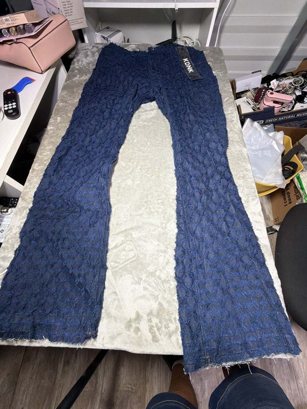 KDNK Slim Flare Textured Pants - Style KND4782